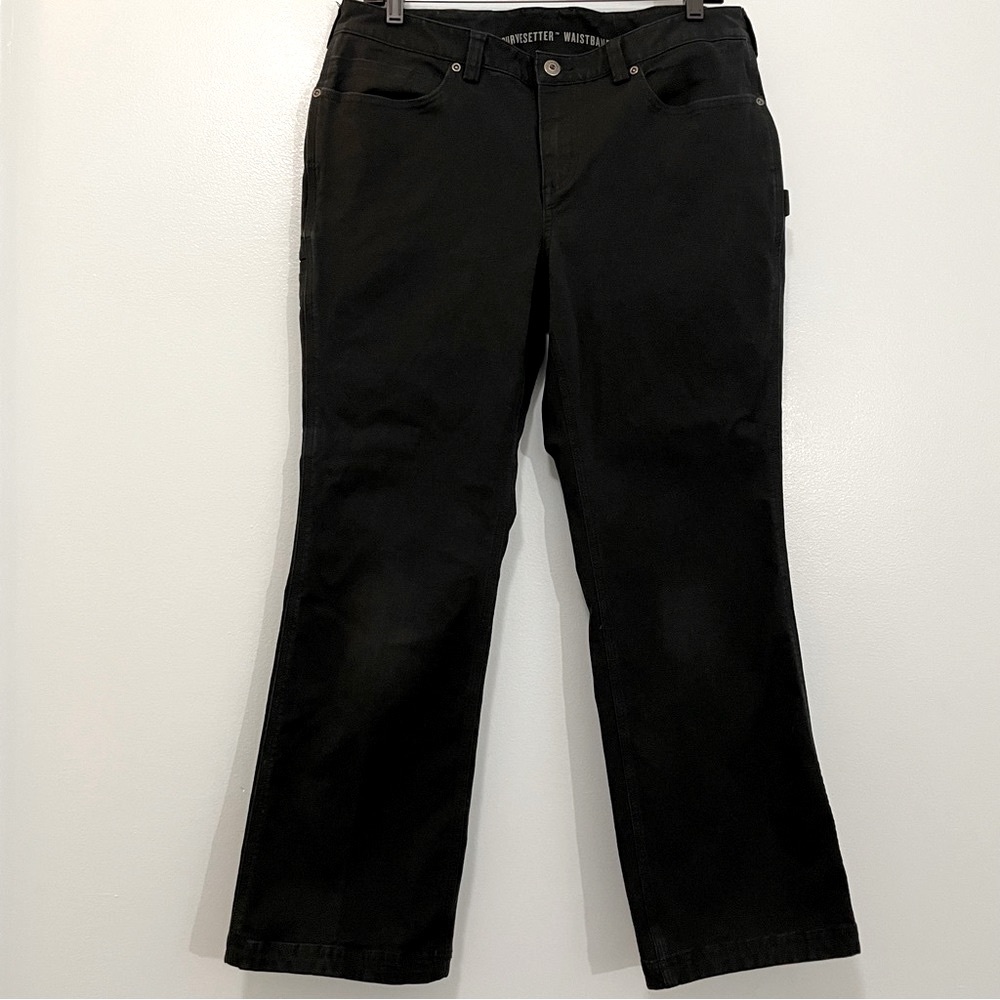 Duluth Trading Black DuluthFlex Fire Hose Bootcut Pants Curvesetter 12